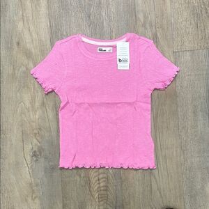 Epic Threads Pink Short Sleeve Tee with Ribbed Trim